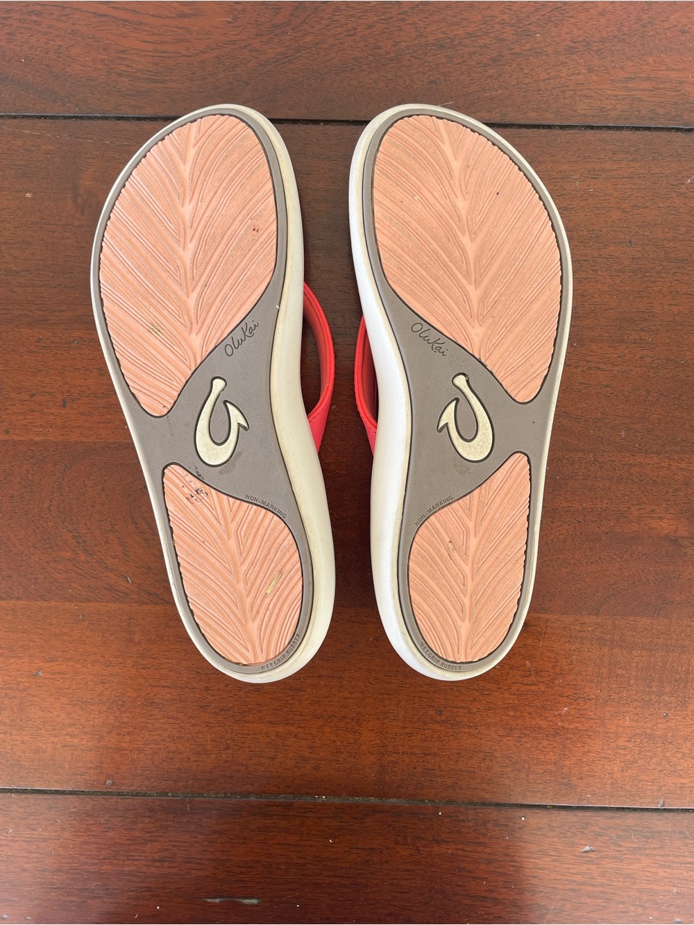 OluKai Coral Pink Flip Flop Sandals - Picture 6 of 6